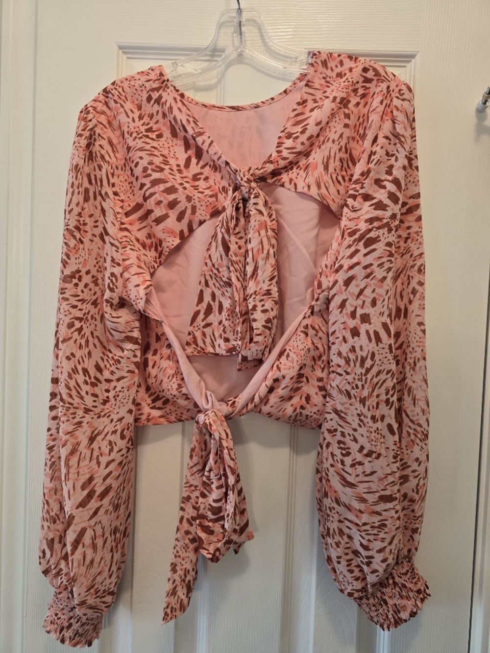 Bar III Printed Cropped Blouse Size XL - Picture 4 of 7
